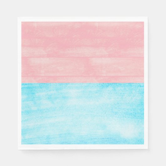 木水の色ピンクと青のベビー性別の表示 スタンダードランチョンナプキン (正面)