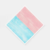 木水の色ピンクと青のベビー性別の表示 スタンダードランチョンナプキン (角)