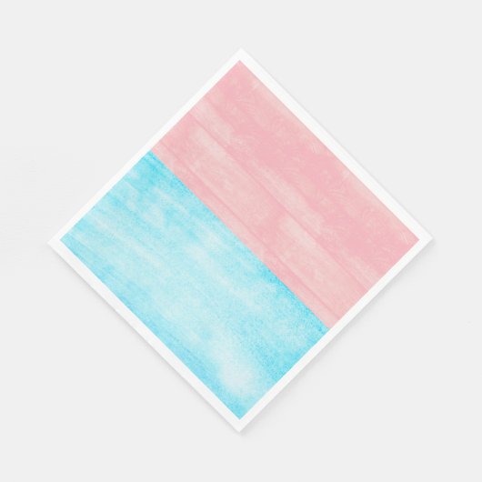 木水の色ピンクと青のベビー性別の表示 スタンダードランチョンナプキン (角)