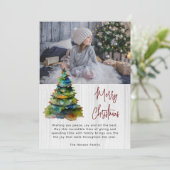 木水カラークリスマスツリー芸術的写真 シーズンカード (スタンド正面)