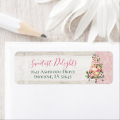 木水素朴色のケ結婚ーキベーカリーアドレス ラベル (インサイチュ)