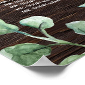 木水素朴色の花の結婚座席 ポスター (角)