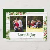 木水素朴色パイン2フォトラブ&ジョイ シーズンカード (正面/裏面)