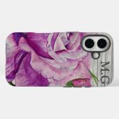 木水素朴色パープルバラモノグラム Case-Mate iPhoneケース (裏面 (横))