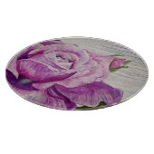 木水素朴色パープルバラ カッティングボード (角)