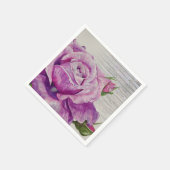 木水素朴色パープルバラ スタンダードカクテルナプキン (角)