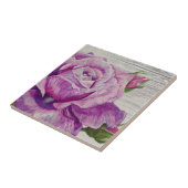 木水素朴色パープルバラ タイル (側面)