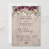 木水素朴色フローララ結婚イト 招待状 (正面)