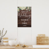 木水素朴色フローラ結婚のウェルカムサイン ポスター (キッチン)