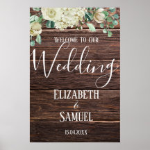 木水素朴色フローラ結婚のウェルカムサイン