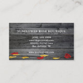 木水素朴色フローラ赤バラひまわり 名刺 (裏面)