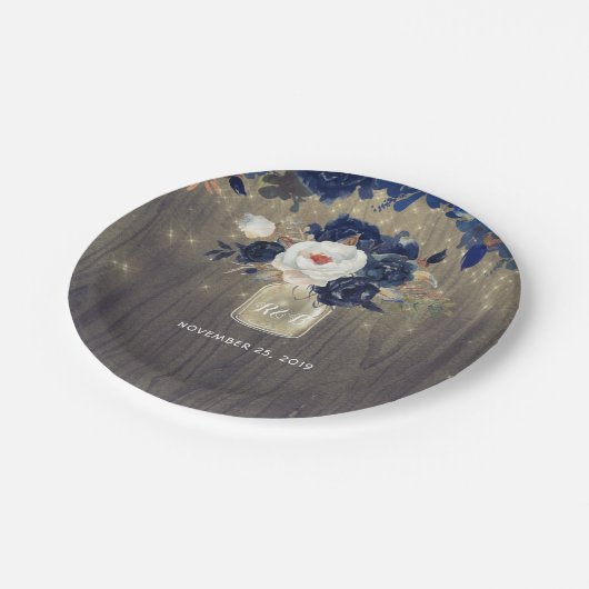 木海軍の花メイスンジャー結婚ズ ペーパープレート (アングル)