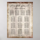 木淡い色のとライトウェディングレセプションの座席表 ポスター (正面)