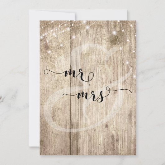 木淡い色の灯の結婚お祝い 招待状 (裏面)