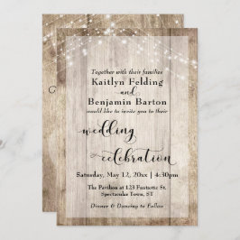 木淡い色の灯の結婚お祝い 招待状