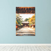 木漏れ日 - 日差しに輝く寺院 キャンバスプリント (インサイチュ (ウッドフロア))