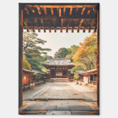 木漏れ日 - 陽光に輝く寺院 マグネット (正面)