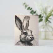木炭うさぎスケッチ ポストカード (スタンド正面)