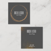 木炭および銅のモダンな名刺のデザイン スクエア名刺 (正面/裏面)