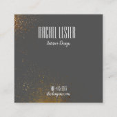 木炭および銅のモダンな名刺のデザイン スクエア名刺 (裏面)