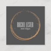 木炭および銅のモダンな名刺のデザイン スクエア名刺 (正面)