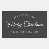 木炭とても楽しいクリスマス家族のギフトラベル 長方形シール (正面)