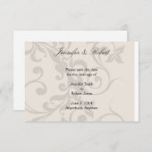 木炭とアイボリーフィリグリー結婚式の日付を保存 セーブザデート (正面/裏面)