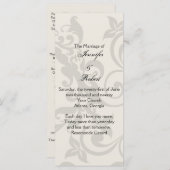 木炭とアイボリーフィリグリー結婚式 プログラム (正面/裏面)