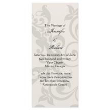 木炭とアイボリーフィリグリー結婚式 プログラム