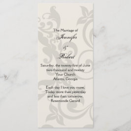 木炭とアイボリーフィリグリー結婚式 プログラム