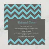 木炭とアクアシェブロンポ結婚ッシュのリハーサル 招待状 (正面/裏面)