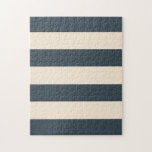 木炭とアンティーク白ストライプ ジグソーパズル<br><div class="desc">おもしろいシンプル、木炭グレーとアンティーク白脂肪の画像ストライプ。</div>