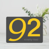 木炭とイエローカスタム誕生日92番目の招待状 招待状 (スタンド正面)