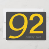 木炭とイエローカスタム誕生日92番目の招待状 招待状 (正面)