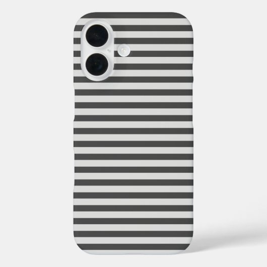 木炭とグレーのかわいい横ストライプ Case-Mate iPhoneケース (裏面)