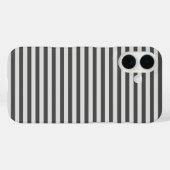 木炭とグレーのかわいい横ストライプ Case-Mate iPhoneケース (裏面 (横))
