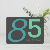 木炭とブルーカスタム誕生日85th招待状 招待状 (スタンド正面)