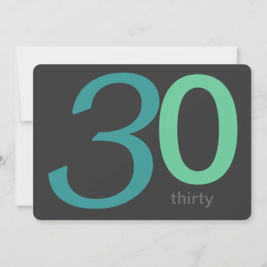 木炭とブルーカスタム30歳の招待状 招待状 (正面)