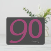 木炭とプラムカスタム90th誕生日招待状 招待状 (スタンド正面)