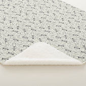 木炭とベージュ色ニュートラルハロウィーンスケルトンパターン シェルパブランケット (3/4)