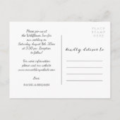 木炭とホワイトフォトコラージュ結婚式招待状 インビテーションポストカード (裏面)