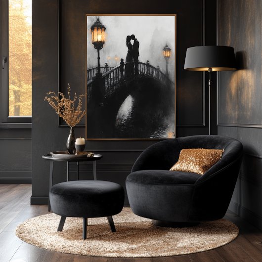 木炭とランタングローにロマンチックなブリッジキス ポスター