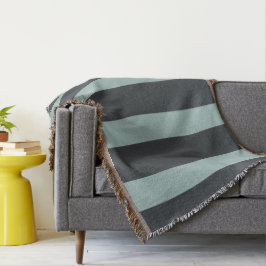 木炭と灰のストライプ スローブランケット