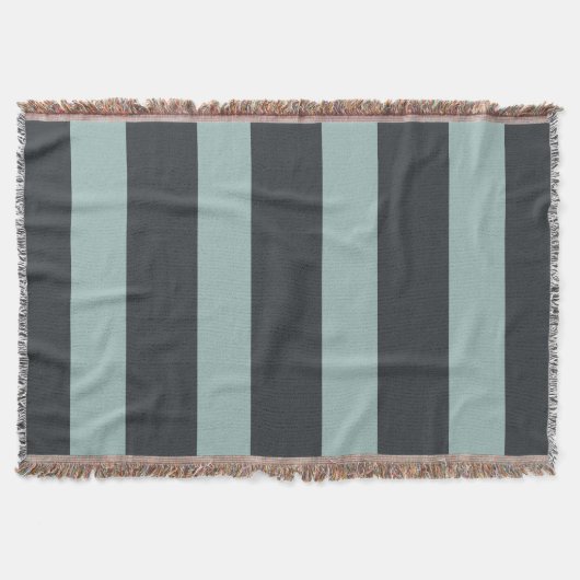 木炭と灰のストライプ スローブランケット (正面)