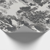 木炭と灰色のクリスマスウィンターワンダーランド ラッピングペーパー (角)