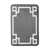 木炭と白ギリシャ鍵 バスマット (正面縦)