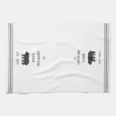 木炭と白素朴熊パーソナライズされた キッチンタオル (横)