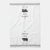 木炭と白素朴熊パーソナライズされた キッチンタオル (縦)