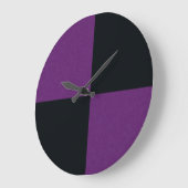 木炭と紫のデニム壁掛け時計 ラージ壁時計 (傾斜)