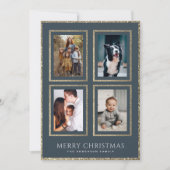 木炭と金ゴールドクリスマスフォトコラージュ シーズンカード (正面)